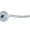 Lorenzo Door Handle On Rose Polished Chrome/Satin Chrome