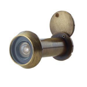 200 Degree Door Viewer With Intumescent Strip, Antique Brass