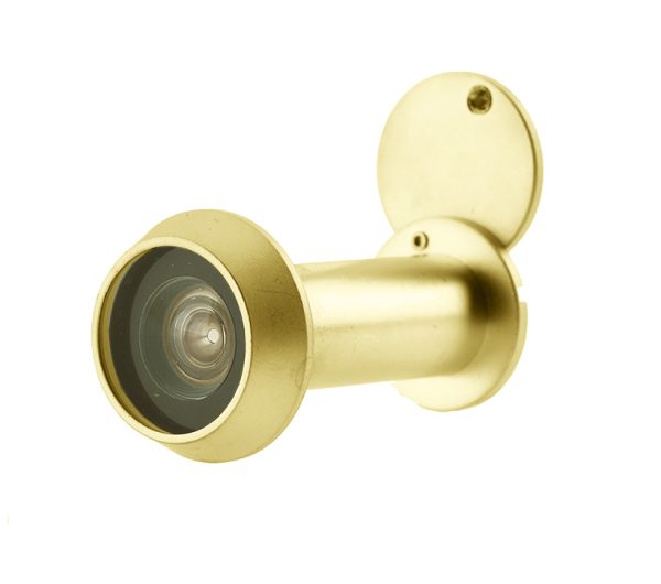 200 Degree Door Viewer With Intumescent Strip, Satin Brass