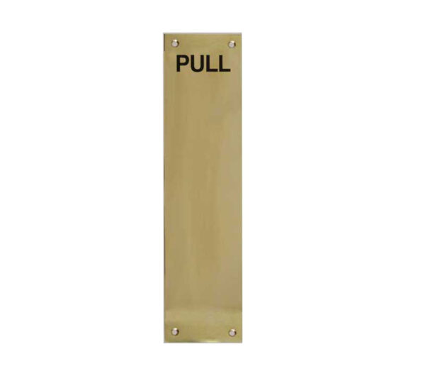 Frelan Hardware Engraved Pull Fingerplate (305Mm X 75Mm), Polished Brass