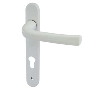 Frelan Hardware Pvcu Lever Door Handles (220Mm Backplate - 92Mm C/C Euro Lock), White