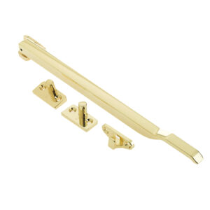 Frelan Hardware Non-Lockable Casement Window Stay (10"), Polished Brass