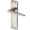 Heritage Brass Kendal Door Handles On Backplate, Satin Nickel (Sold In Pairs)