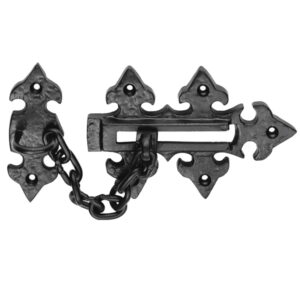 Ludlow Foundries Fleur De Lys Door Chain, Black Antique