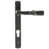 Ludlow Foundries Euro Lock Straight Narrow Plate (92Mm C/C), Black Antique Door Handles (Sold In Pairs)