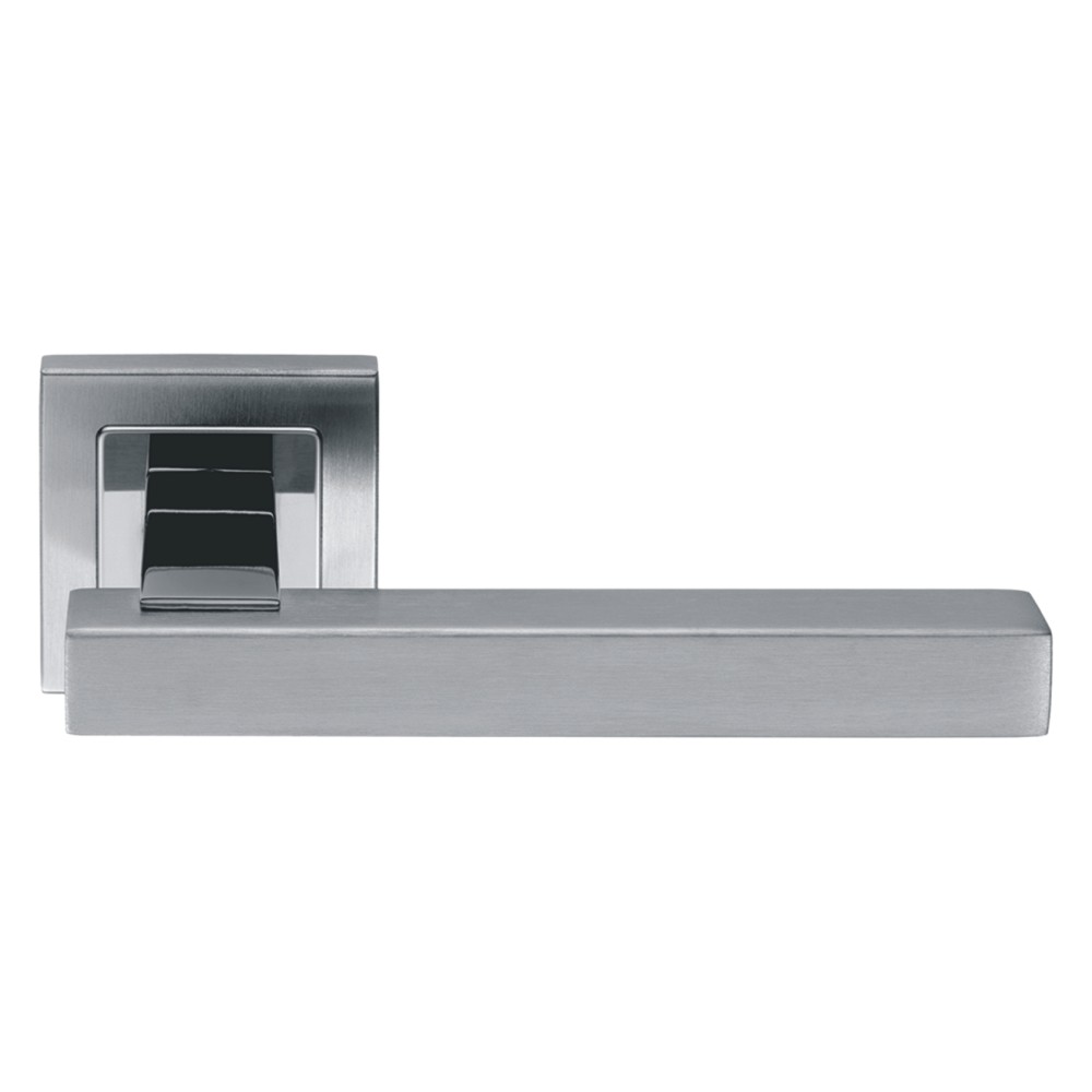 Stainless Steel Lever On Square Rose -135Mm X 65Mm - Rose 52 X 8Mm