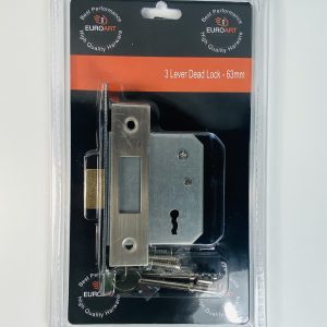 3 Lever Deadlock - 63mm - Satin Stainless Steel Finish