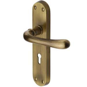 Heritage Brass Luna Antique Brass Door Handles (Sold In Pairs)