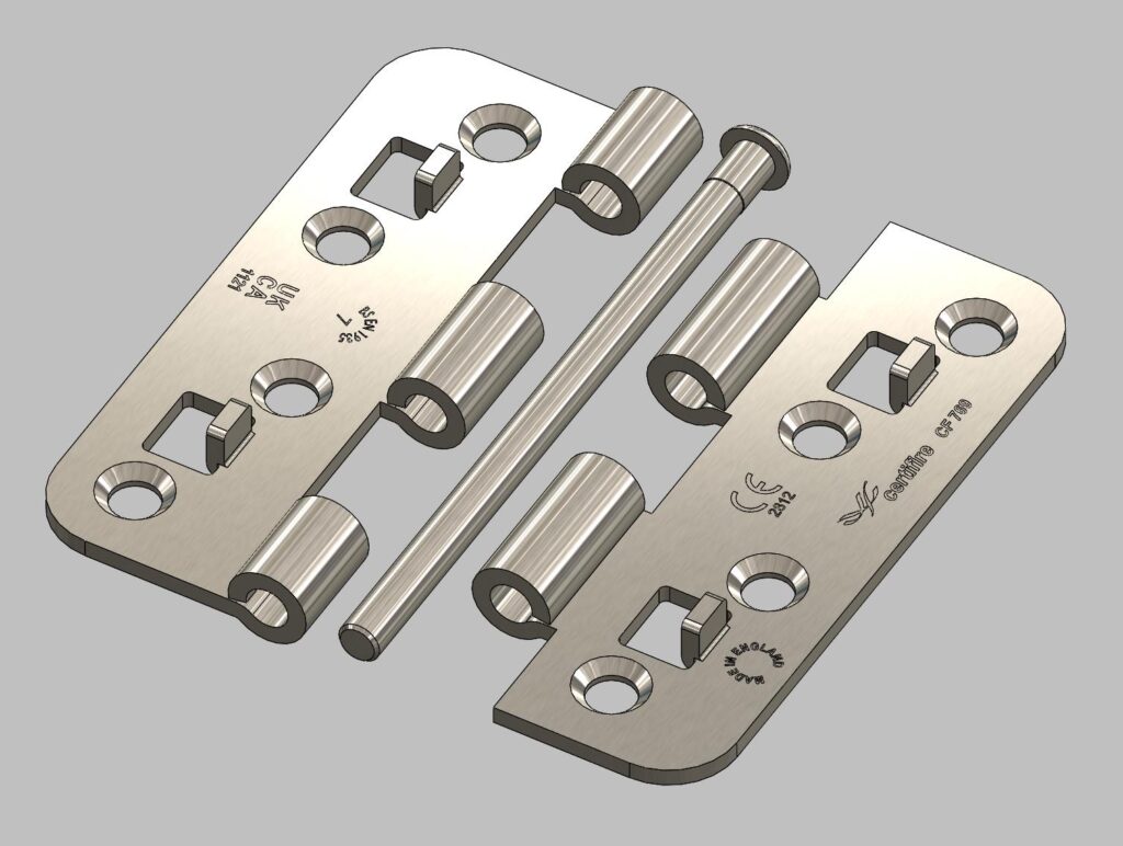 4535 UKCA & CE Grade 7 Fire Door Security Butt Hinge - Loose Pin