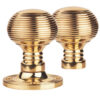 Manital Queen Anne Reeded 61Mm Diameter Base Rim Door Knobs, Polished Brass