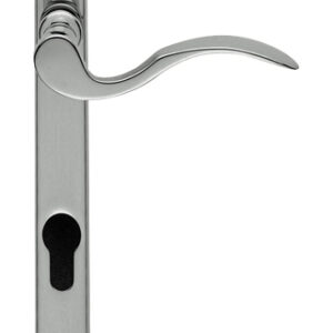 Scroll Narrow Plate, 92Mm C/C, Euro Lock, Polished Chrome Door Handles (Sold In Pairs)