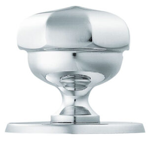 Octagonal Centre Door Knob, Polished Chrome