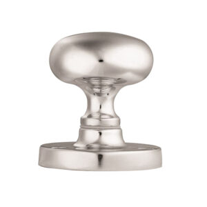 Manital Victorian Mushroom Solid Half Sprung Mortice Door Knob (Face Fixed), Polished Chrome (Sold In Pairs)