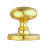 Manital Victorian Mushroom Solid Half Sprung Mortice Door Knob (Face Fixed), Polished Brass (Sold In Pairs)