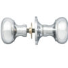 Manital Victorian Small Mushroom 56Mm Diameter Base Rim Door Knobs, Polished Chrome (Sold In Pairs)