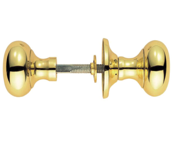 Manital Victorian Small Mushroom 56Mm Diameter Base Rim Door Knobs, Polished Brass (Sold In Pairs)