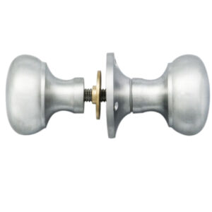 Manital Victorian Small Mushroom 56Mm Diameter Base Rim Door Knobs, Satin Chrome (Sold In Pairs)