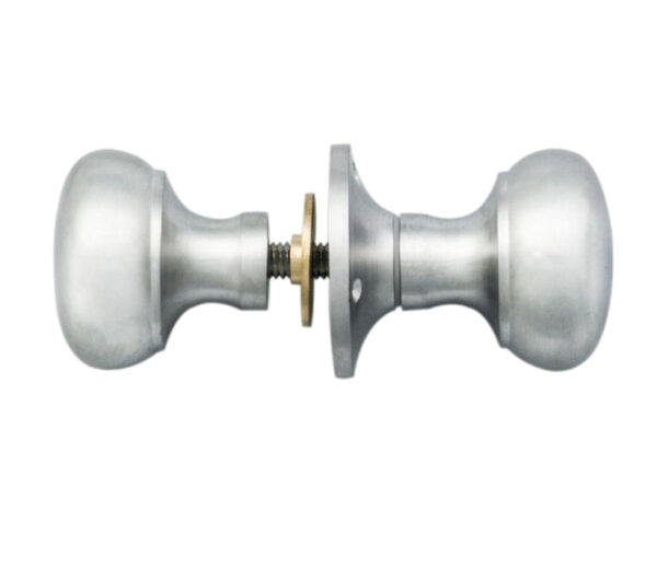 Manital Victorian Small Mushroom 56Mm Diameter Base Rim Door Knobs, Satin Chrome (Sold In Pairs)