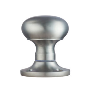 Manital Victorian Mushroom Solid Half Sprung Mortice Door Knob (Face Fixed), Satin Chrome (Sold In Pairs)