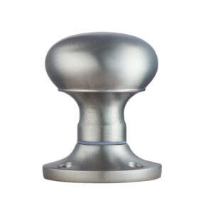 Manital Victorian Mushroom 56Mm Diameter Base Unsprung Mortice Door Knob (Face Fixed), Satin Chrome (Sold In Pairs)