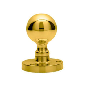 Manital Victorian Ball Mortice Door Knob, Polished Brass (Sold In Pairs)