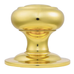 Centre Door Knob, Polished Brass