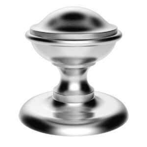 Round Centre Door Knob, Satin Chrome