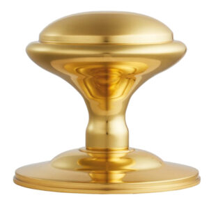 Round Centre Door Knob, Polished Brass