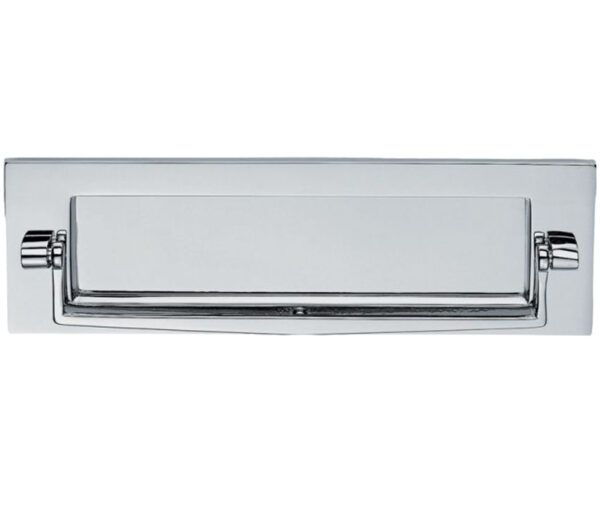 Postal Knocker Letter Plate (256Mm X 80Mm), Polished Chrome