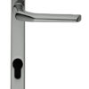 Straight Narrow Plate, 92Mm C/C, Euro Lock, Polished Chrome Door Handles (Sold In Pairs)