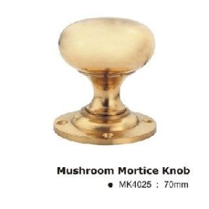 Mushroom Mortice Door Knobs- 56mm- Polished Brass