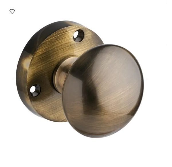 Mushroom Mortice Door Knobs- 56mm- Aged Brass