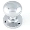 Mushroom Mortice Door Knobs- 70mm- Polished chrome