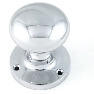 Mushroom Mortice Door Knobs- 70mm- Polished chrome