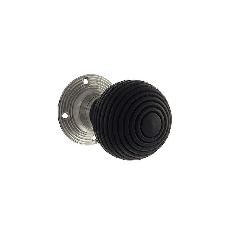 MK4210SN Architectural Wood Reeded Mortice Knob - Brown