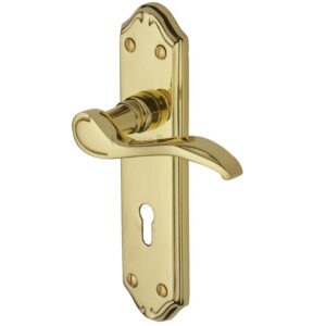 Heritage Brass Verona Polished Brass Door Handles (Sold In Pairs)