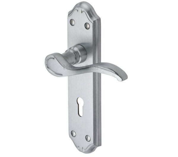 Heritage Brass Verona Satin Chrome Door Handles (Sold In Pairs)