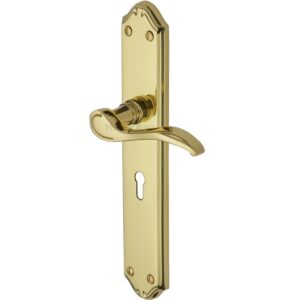 Heritage Brass Verona Long Polished Brass Door Handles (Sold In Pairs)