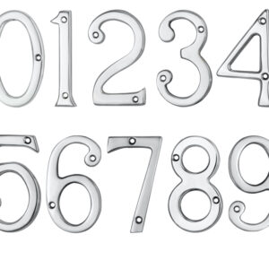 Face Fix Door Numerals (0-9), Polished Chrome