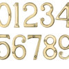 Face Fix Door Numerals (0-9), Pvd Stainless Brass