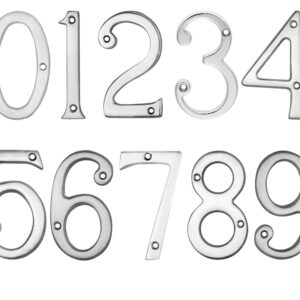 Face Fix Door Numerals (0-9), Satin Chrome