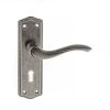 Atlantic Warwick Old English Door Handles On Backplate, Distressed Silver - OE178DS (sold in pairs)