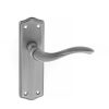 Atlantic Warwick Old English Door Handles On Backplate, Matt Gun Metal - OE178MBN (sold in pairs)