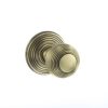 Atlantic Old English Ripon Solid Brass Reeded Mortice Knob, Antique Brass - OE50RMKAB (sold in pairs)