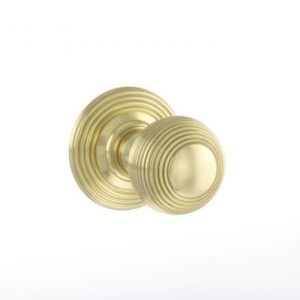 Atlantic Old English Ripon Solid Brass Reeded Mortice Knob, Polished Brass - OE50RMKPB (sold in pairs)