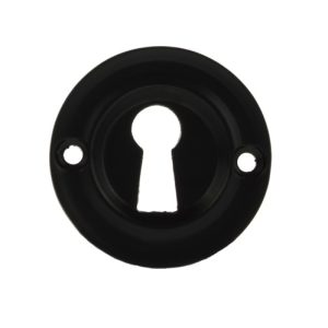 Atlantic Old English Solid Brass Standard Profile Round Escutcheon, Matt Black - OERKEMB (sold in pairs)