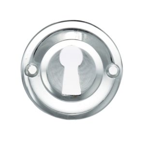 Atlantic Old English Solid Brass Standard Profile Round Escutcheon, Polished Chrome - OERKEPC (sold in pairs)