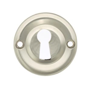 Atlantic Old English Solid Brass Standard Profile Round Escutcheon, Satin Nickel - OERKESN (sold in pairs)