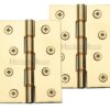 Heritage Brass 4 Inch Double Phosphor Washered Butt Hinges, Polished Brass (Sold In Pairs)