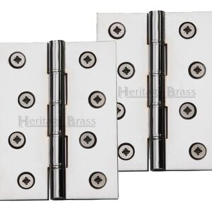 Heritage Brass 4 Inch Double Phosphor Washered Butt Hinges, Polished Chrome (Sold In Pairs)